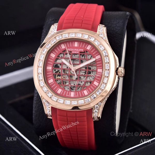 Replica Patek Philippe Aquanaut Diamond Watches Hollow Dial Rose Gold Replica Patek Philippe Aquanaut Diamond Watches Hollow Dial Rose Gold