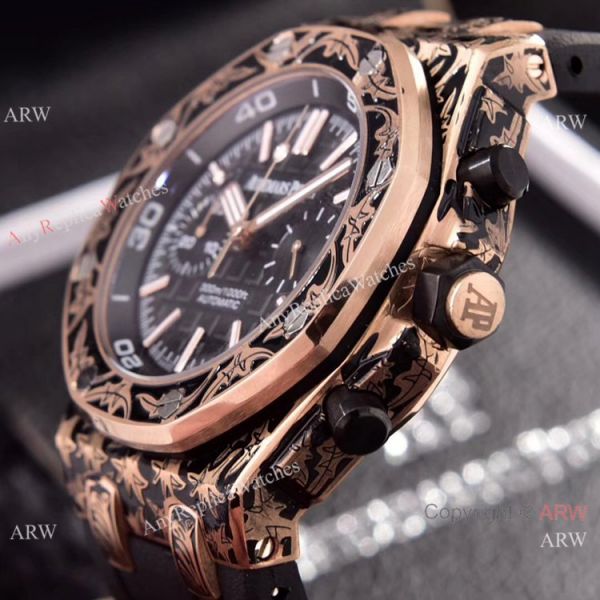 Copy Audemars Piguet Diver Rose Gold Engraving Watches Chronograph Movement Copy Audemars Piguet Diver Rose Gold Engraving Watches Chronograph Movement