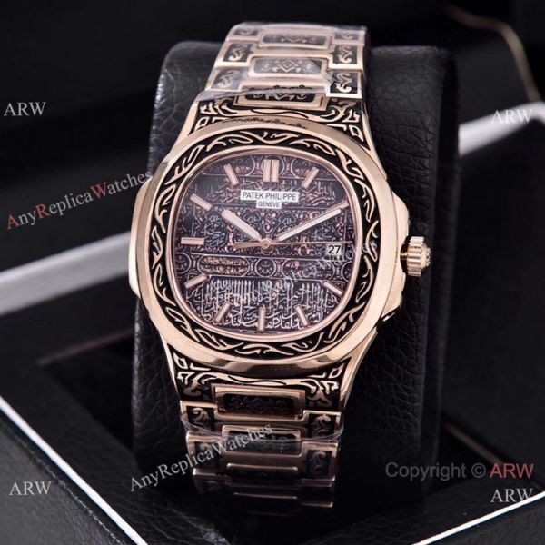 Clone Patek Philippe Nautilus Gold Tattoo Wrist Malachite Green Dial Clone Patek Philippe Nautilus Gold Tattoo Wrist Malachite Green Dial