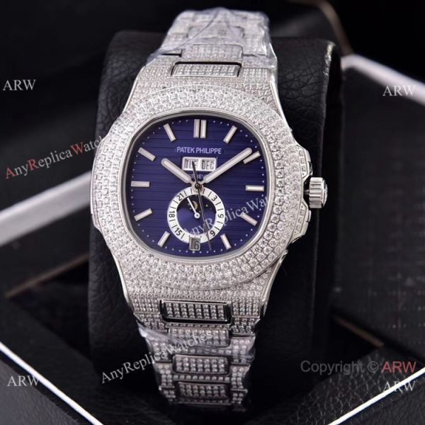 Patek Philippe Annual Calendar Full Diamonds Watches Gray Gradient Face 41mm Patek Philippe Annual Calendar Full Diamonds Watches Gray Gradient Face 41mm