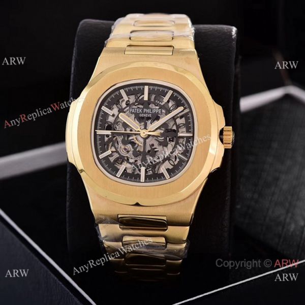 Faux Patek Philippe Nautilus Skeleton Watch Yellow Gold Faux Patek Philippe Nautilus Skeleton Watch Yellow Gold