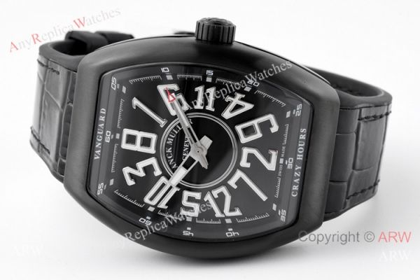 ABF Swiss Grade Franck Muller Vanguard V45 CRAZY HOUR Watch All Black ABF Swiss Grade Franck Muller Vanguard V45 CRAZY HOUR Watch All Black