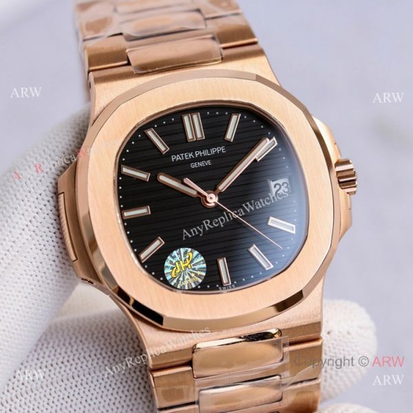 Swiss Copy Patek Philippe Rose Gold Black Dial Nautilus Watch PPF Cal.324 40mm Swiss Copy Patek Philippe Rose Gold Black Dial Nautilus Watch PPF Cal.324 40mm