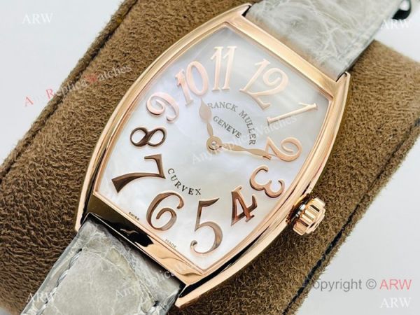 Highest Quality Copy Franck Muller Lady Cintree Curvex Rose Gold Watches Swiss Quartz Highest Quality Copy Franck Muller Lady Cintree Curvex Rose Gold Watches Swiss Quartz