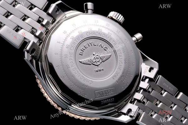 Swiss Grade Breitling Navitimer 1 Chronograph KOR A7750 Watch Rose Gold Bezel Black Dial Swiss Grade Breitling Navitimer 1 Chronograph KOR A7750 Watch Rose Gold Bezel Black Dial