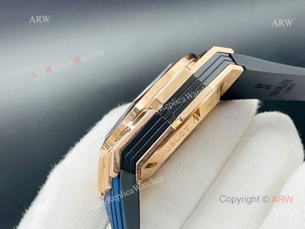 Replica Hublot Big Bang Watch Hublot Sang Bleu 45mm Rose Gold Blue Rubber Straps Replica Hublot Big Bang Watch Hublot Sang Bleu 45mm Rose Gold Blue Rubber Straps