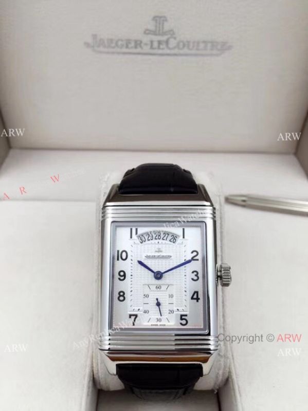 Clone Jaeger LeCoultre Grande Reverso Duo Watch Black Leather Strap Clone Jaeger LeCoultre Grande Reverso Duo Watch Black Leather Strap