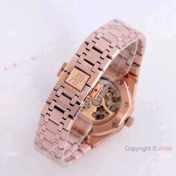 New Copy Audemars Piguet Royal Oak Lady Watches Frosted Gold Skeleton Face 37mm New Copy Audemars Piguet Royal Oak Lady Watches Frosted Gold Skeleton Face 37mm