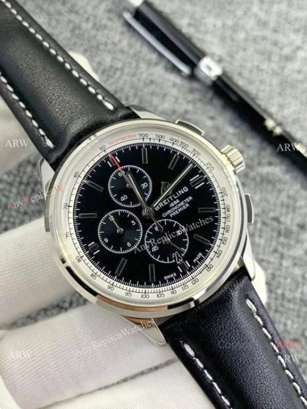 Knockoff Breitling Premier Chronograph Watches Silver Dial Brown Leather Strap Knockoff Breitling Premier Chronograph Watches Silver Dial Brown Leather Strap
