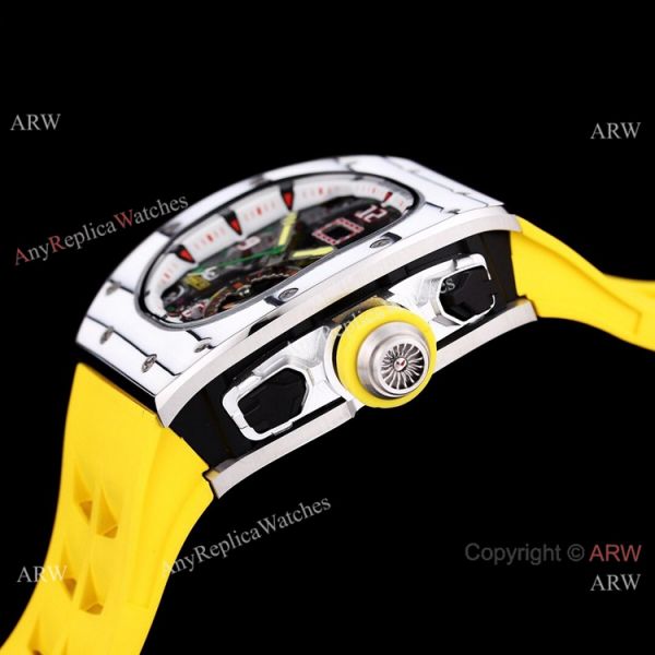 Replica Richard Mille RM 62-01 Tourbillon Watch Yellow Rubber Band Strap Replica Richard Mille RM 62-01 Tourbillon Watch Yellow Rubber Band Strap