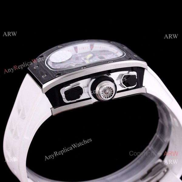 White Rubber Band Richard Mille 62-01 Tourbillon Vibrating Alarm ACJ Replica Watch White Rubber Band Richard Mille 62-01 Tourbillon Vibrating Alarm ACJ Replica Watch