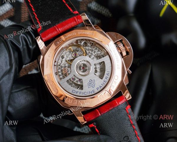 Copy Panerai Luminor Due 42mm Autmatic Watch With A Red Dial Red Leather Strap Copy Panerai Luminor Due 42mm Autmatic Watch With A Red Dial Red Leather Strap