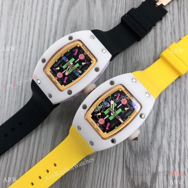 Women Richard Mille BonBon Collection Watches Rm07 Blue Rubber Strap Women Richard Mille BonBon Collection Watches Rm07 Blue Rubber Strap
