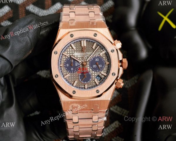 Knockoff Audemars Piguet Royal Oak Rose Gold Chronograph White Dial Watches 42mm Knockoff Audemars Piguet Royal Oak Rose Gold Chronograph White Dial Watches 42mm