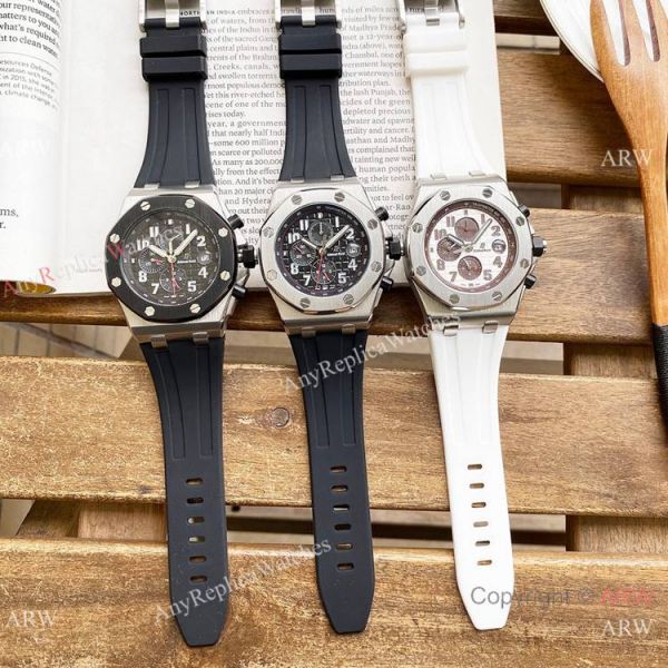 Knockoff Audemars Piguet Royal Oak Offshore 26470 Watches SS White Rubber Strap Automatic Knockoff Audemars Piguet Royal Oak Offshore 26470 Watches SS White Rubber Strap Automatic