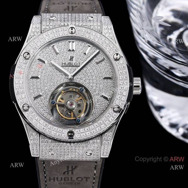 Full Diamonds Hublot Classic Fusion 42mm Tourbillon Watch High Quality Replica Full Diamonds Hublot Classic Fusion 42mm Tourbillon Watch High Quality Replica