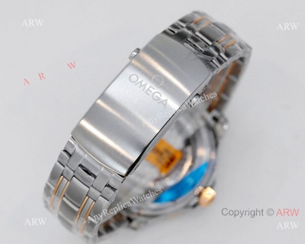 2021 Latest Swiss Replica Omega Seamaster Diver 300M OR 8800 Watch Two Tone Rose Gold Blue Dial 2021 Latest Swiss Replica Omega Seamaster Diver 300M OR 8800 Watch Two Tone Rose Gold Blue Dial