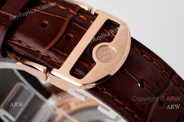 ZF Factory Iwc Portuguese 40 Rose Gold White Dial Brown Leather Strap Watch Replica ZF Factory Iwc Portuguese 40 Rose Gold White Dial Brown Leather Strap Watch Replica