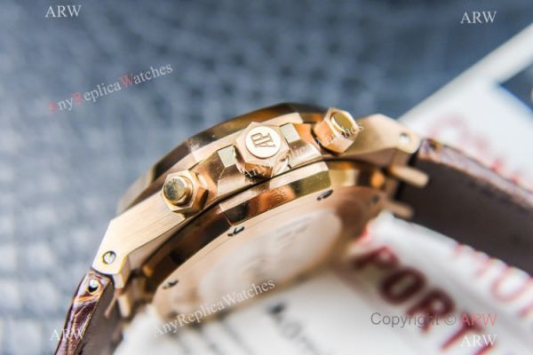 Grade 1A Copy Audemars Piguet Royal Oak Chronograph 7750 Watch Chocolate Dial Brown Leather Strap Grade 1A Copy Audemars Piguet Royal Oak Chronograph 7750 Watch Chocolate Dial Brown Leather Strap