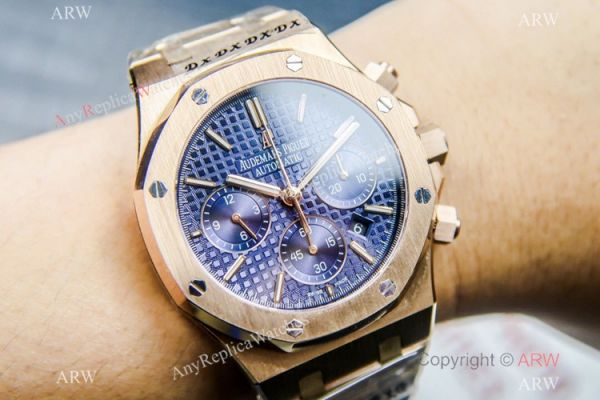 Grade 1A Replica Audemars Piguet Royal Oak Chronograph Watch ETA7750 All Rose Gold Blue Dial Grade 1A Replica Audemars Piguet Royal Oak Chronograph Watch ETA7750 All Rose Gold Blue Dial