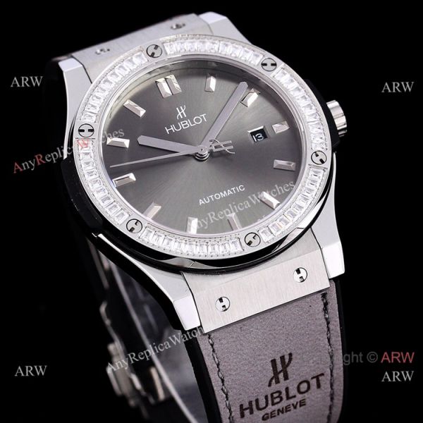 Copy Hublot Classic Fusion Diamond Bezel Green Dial Watch Citizen 8215 Movement Copy Hublot Classic Fusion Diamond Bezel Green Dial Watch Citizen 8215 Movement