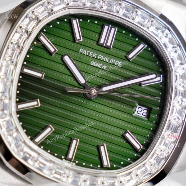 High End Replica Green Dial Patek Philippe Nautilus 5711 Diamond Bezel Swiss Cal324 Replica Watch High End Replica Green Dial Patek Philippe Nautilus 5711 Diamond Bezel Swiss Cal324 Replica Watch