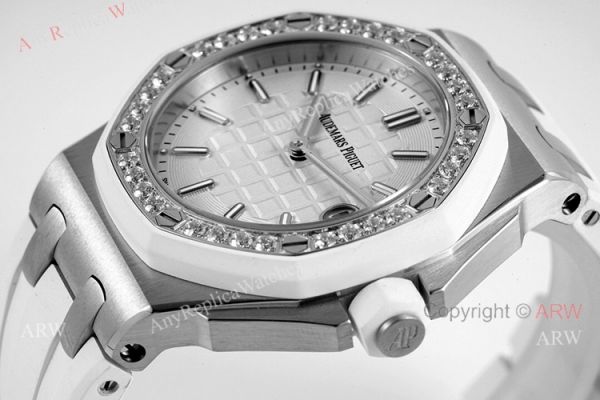 Ladies Audemars Piguet Royal Oak Offshore 37mm White Dial Quartz Watch Ref 67540sk Ladies Audemars Piguet Royal Oak Offshore 37mm White Dial Quartz Watch Ref 67540sk