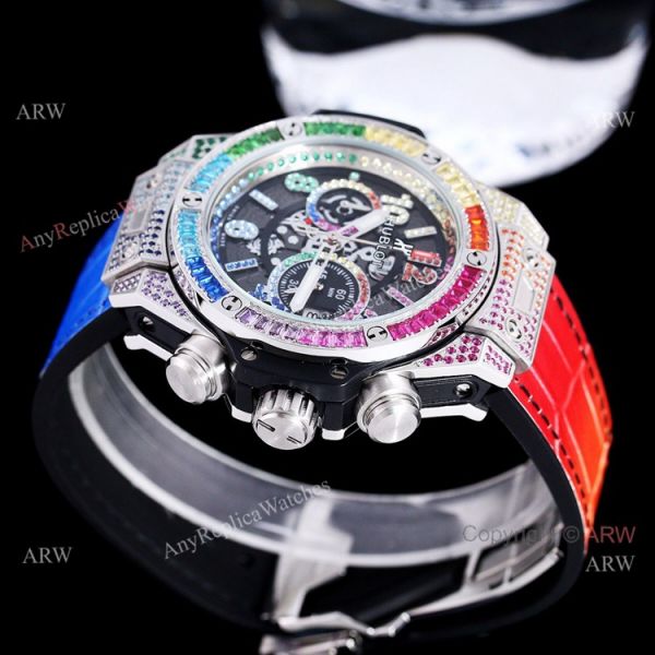 Quartz Hublot Big Bang Unico Rainbow 45mm Diamond Watch High Copy For Men Quartz Hublot Big Bang Unico Rainbow 45mm Diamond Watch High Copy For Men