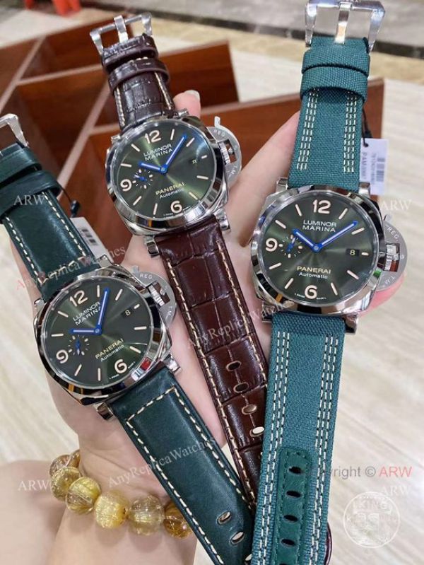 New Panerai 2021 Copy Panerai Green Dial Marina Watch 44mm Green Leather Strap New Panerai 2021 Copy Panerai Green Dial Marina Watch 44mm Green Leather Strap