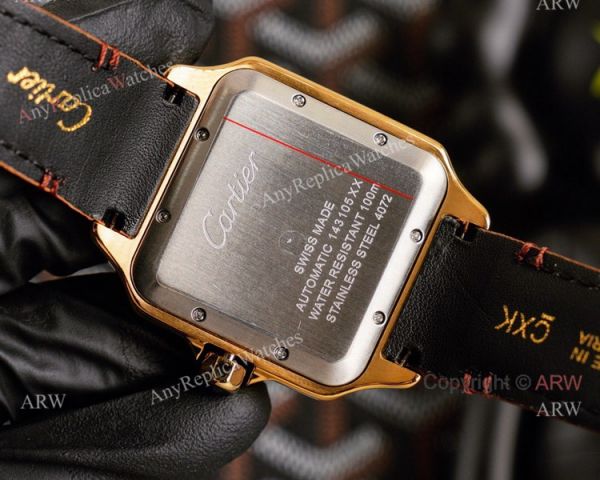Replica Cartier Santos Yellow Gold White Dial Watch With Diamonds For Men And Women Replica Cartier Santos Yellow Gold White Dial Watch With Diamonds For Men And Women