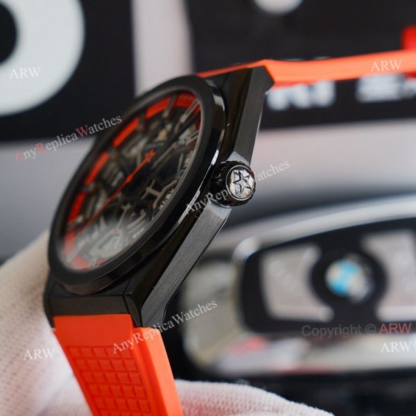 Swiss Grade Zenith Defy Classic Skeleton Dial Orange Rubber Strap High End Replica Watch Swiss Grade Zenith Defy Classic Skeleton Dial Orange Rubber Strap High End Replica Watch