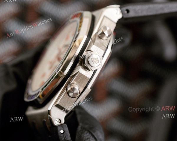 Copy Audemars Piguet Royal Oak Rose Gold 42mm Rainbow Bezel Watch White Dial Copy Audemars Piguet Royal Oak Rose Gold 42mm Rainbow Bezel Watch White Dial