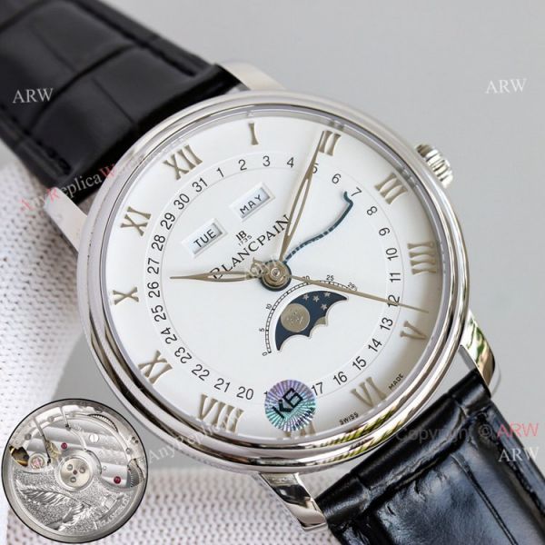 New Blancpain 6654 Blancpain Villeret Moonphase Stainless Steel Replica Watch For Men New Blancpain 6654 Blancpain Villeret Moonphase Stainless Steel Replica Watch For Men