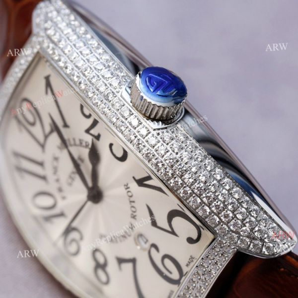 Swiss Quality Best Copy Franck Muller Cintr?e Curvex Diamond Watch White Face Black Leather Strap Swiss Quality Best Copy Franck Muller Cintr?e Curvex Diamond Watch White Face Black Leather Strap