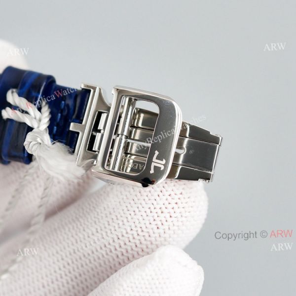 Best Copy White Face Jaeger Lecoultre Rendez-Vous Ladies Watch With Diamonds Blue Leather Strap Best Copy White Face Jaeger Lecoultre Rendez-Vous Ladies Watch With Diamonds Blue Leather Strap