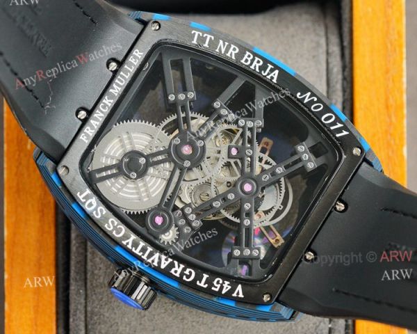 High Quality Replica Franck Muller Skeleton Carbon Watch Automatic Black Rubber Band High Quality Replica Franck Muller Skeleton Carbon Watch Automatic Black Rubber Band