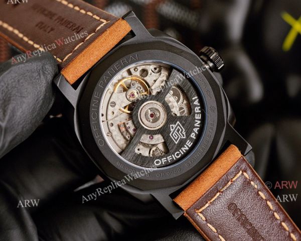 All Black Panerai Radiomir GMT Automatic Watch 45mm Brown Leather Strap High Copy All Black Panerai Radiomir GMT Automatic Watch 45mm Brown Leather Strap High Copy