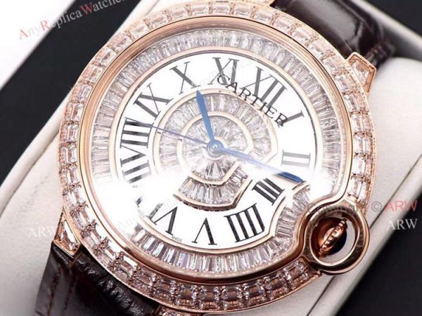 Best Replica 42mm Cartier Ballon Bleu Rose Gold Watch With Diamonds Best Replica 42mm Cartier Ballon Bleu Rose Gold Watch With Diamonds