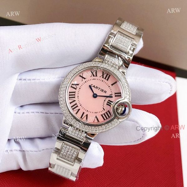 High End Replica Rose Gold Cartier Ballon Bleu Ladies Watch With Diamonds High End Replica Rose Gold Cartier Ballon Bleu Ladies Watch With Diamonds
