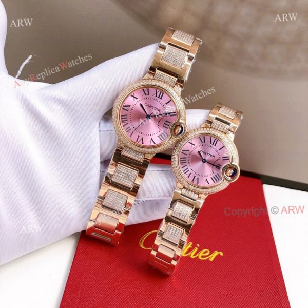 Ladies Cartier Ballon Bleu Pink Face Replica Watches With Diamonds Ladies Cartier Ballon Bleu Pink Face Replica Watches With Diamonds