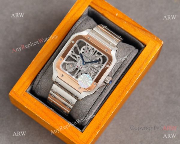 New Two Tone Rose Gold Santos de Cartier Skeleton watch WHSA0016 New Two Tone Rose Gold Santos de Cartier Skeleton watch WHSA0016