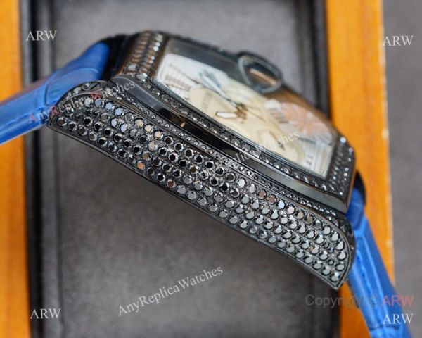 Iced Out Cartier Roadster All Black Watches Leather Strap Iced Out Cartier Roadster All Black Watches Leather Strap