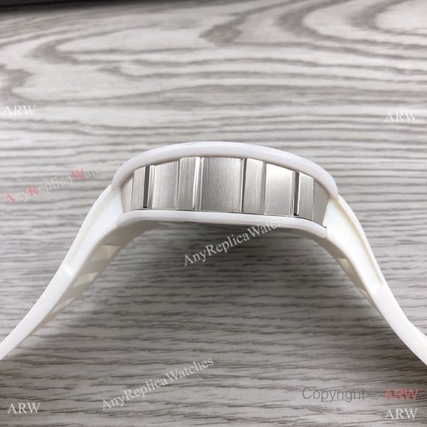 RM Factory Richard Mille RM055 White Ceramic Watch White Rubber Strap RM Factory Richard Mille RM055 White Ceramic Watch White Rubber Strap