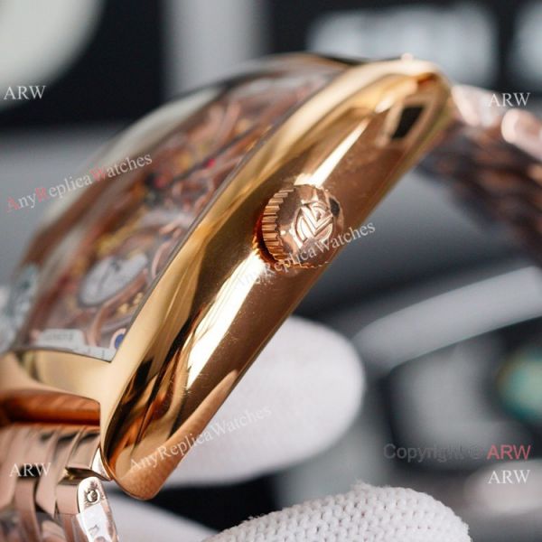 Copy Franck Muller Cintree Curvex Rose Gold Skeleton Dial Watch 43mm Copy Franck Muller Cintree Curvex Rose Gold Skeleton Dial Watch 43mm