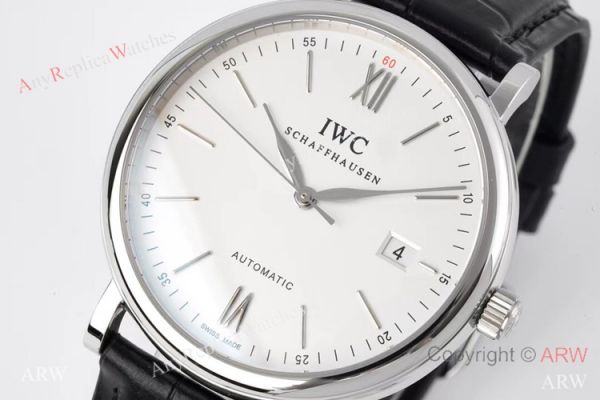 ZF Factory IWC Portofino Swiss 9019 White Dial Leather Strap Watches ZF Factory IWC Portofino Swiss 9019 White Dial Leather Strap Watches