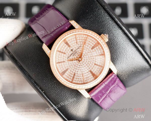 NEW! Swiss Grade Vacheron Constantin Traditionnelle Ultra-Thin Iced Out Rose Gold Watch NEW! Swiss Grade Vacheron Constantin Traditionnelle Ultra-Thin Iced Out Rose Gold Watch