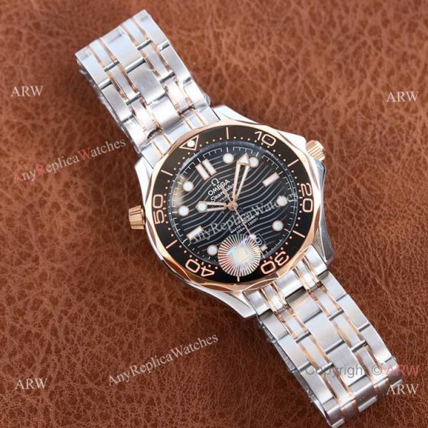 Swiss Quality Omega Seamaster 300m 42mm Two Tone Rose Gold Blue Watch Citizen Movement Swiss Quality Omega Seamaster 300m 42mm Two Tone Rose Gold Blue Watch Citizen Movement