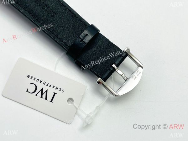 Swiss Replica IWC Portofino Moon watch IWS Factory Cal 35800 Watch Black Leather Strap Swiss Replica IWC Portofino Moon watch IWS Factory Cal 35800 Watch Black Leather Strap