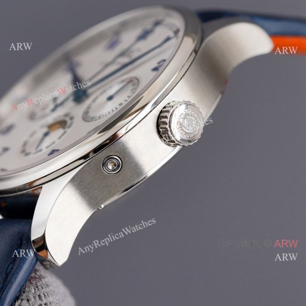 IWC Portuguese Moonphase 42MM Blue Face Arabic Leather Strap Watch IWC Portuguese Moonphase 42MM Blue Face Arabic Leather Strap Watch