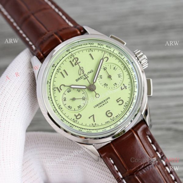 Swiss Copy Breitling Premier B09 Chronograph A7750 Pistachio green dial Swiss Copy Breitling Premier B09 Chronograph A7750 Pistachio green dial